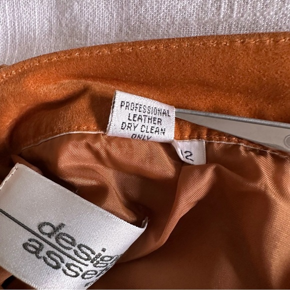 Vintage Design Assets Pants Womens 12 Suede Leather Straight Lined 90s Western - Picture 14 of 14